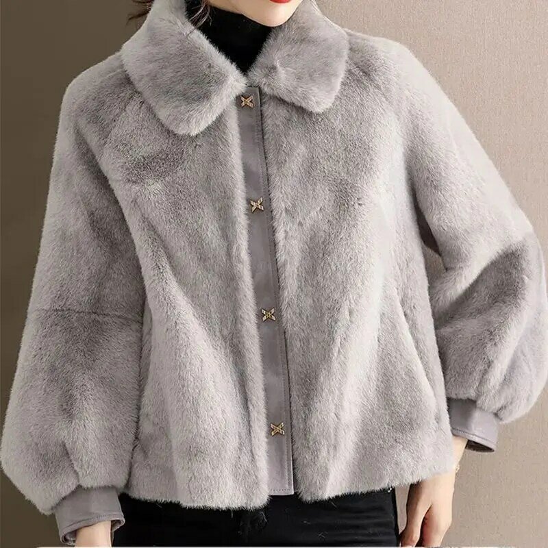 Jaket dasar 2024 mantel baru musim semi musim gugur mantel wanita kancing sebaris jaket pakaian luar Solid kerah Polo wanita T157