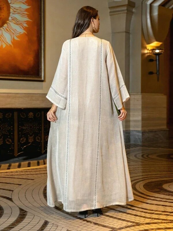 Eid Muslim Party Dress for Women Abaya Sequins Maxi Evening Long Dresses Jalabiya Morocco Dubai Abayas Kaftan Vestidos Long Robe