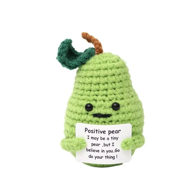 Positivo Energy Potato Hug Pocket bambola lavorata a maglia in lana di peluche fatta a mano cucita a mano con carta divertente natale regalo decorazioni per la casa
