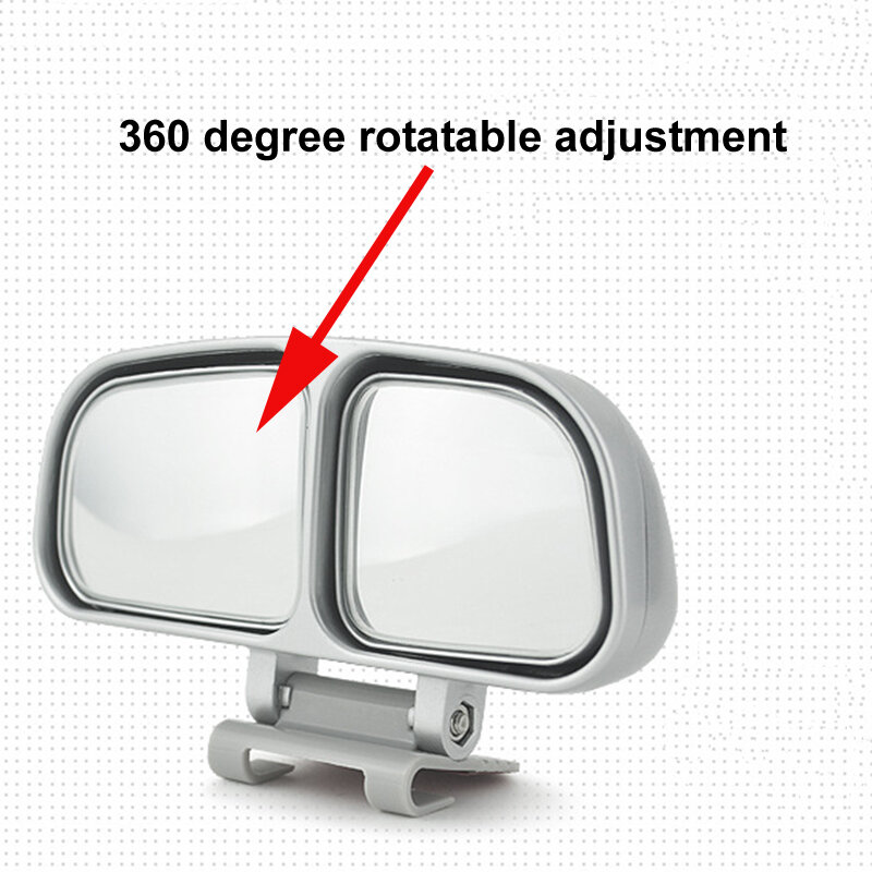 Kaca spion mobil 360 derajat, kaca spion mobil titik buta sudut lebar otomotif, cermin cembung dua cermin dapat disesuaikan