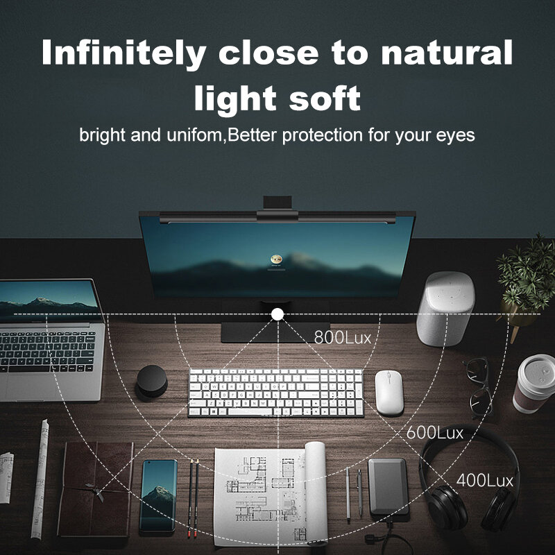 Led Monitor Light Bar Computer Desk Lamp RGB Auto-dimming Screen Hanging Lamp PC Monitor Light for Reading Study Office Lighting