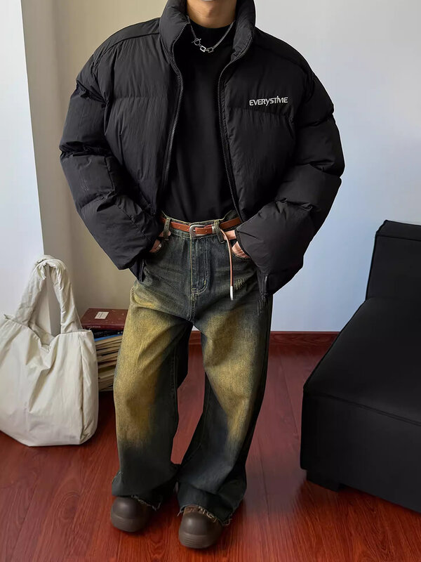 REDDACHiC-pantalones vaqueros holgados Retro para hombre, ropa de calle coreana, pantalones de pierna ancha de cintura baja desgastados, color verde