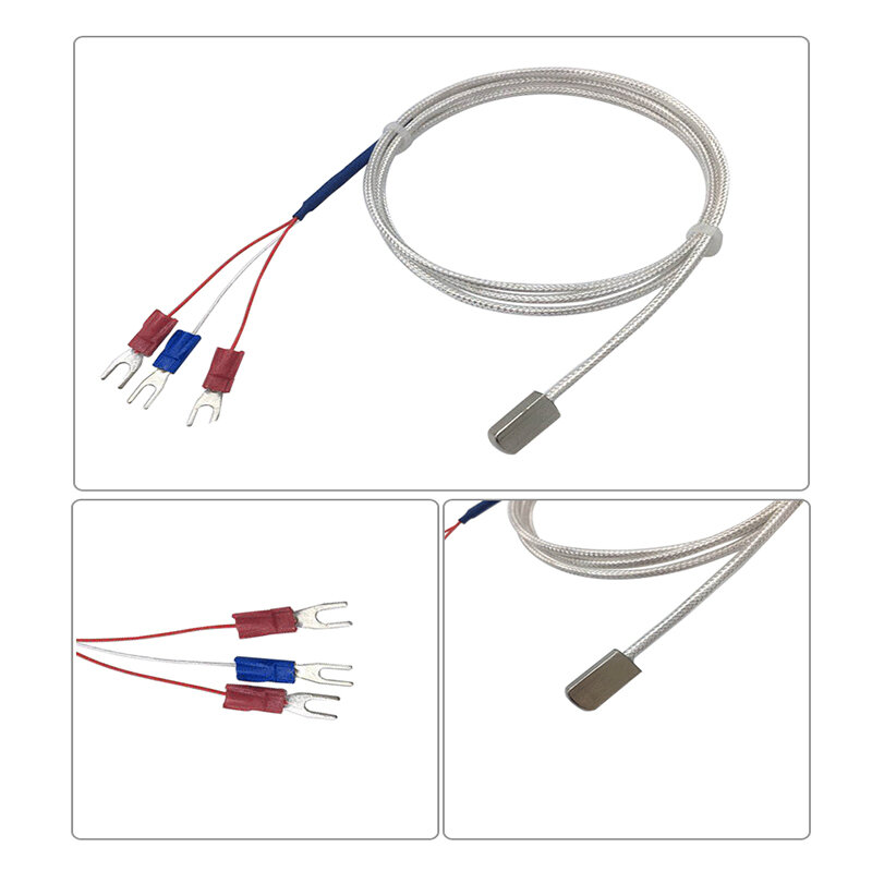 Термостойкий кабель с 3-проводным покрытием из нержавеющей стали, PT100 K, датчик температуры с покрытием для измерения поверхности, 1-20 м