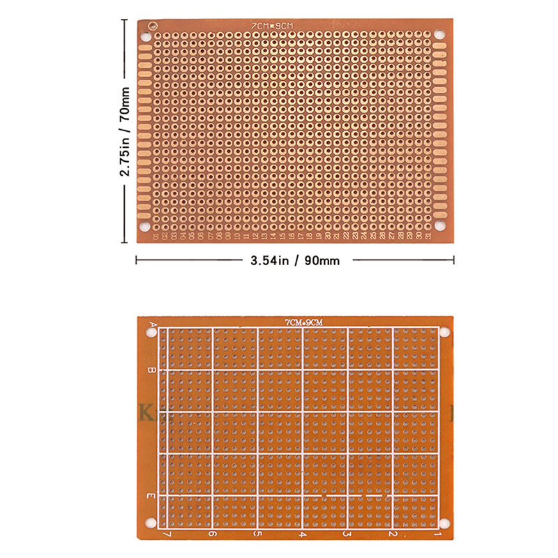 Universal Experimental Bakelite Board, Protótipo de Papel, PCB, Single-Sided, DIY, 7x9cm, 10pcs