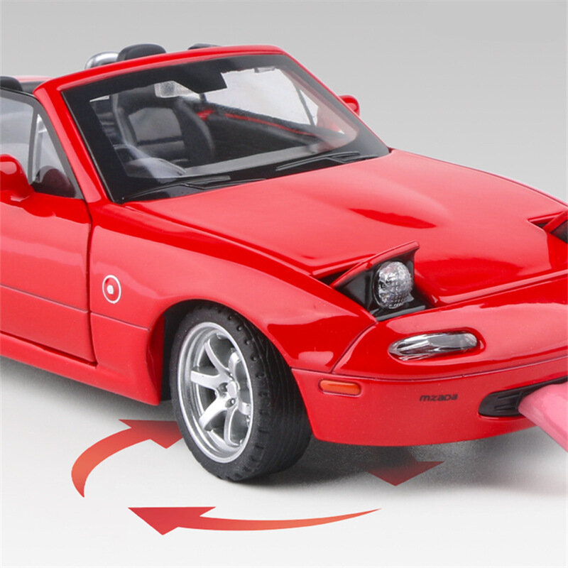 Coche deportivo Convertible de aleación de MX-5, vehículo de carreras de Metal fundido a presión, modelo de coche de juguete con sonido y luz, regalo para niños, 1:32