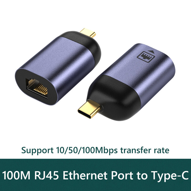 Adaptateur Ethernet USB Type-C vers RJ45 LAN, 100 Mbps, 1000Mbps, sans lecteur, carte réseau externe Internet pour PC, ordinateur portable, téléphone portable