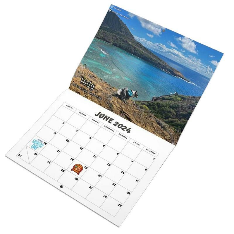 Gag Calendar 2024 zabawny psi kupa kalendarz ścienny wyraźne drukowanie humorystycznych prezentów na urodziny i rocznice