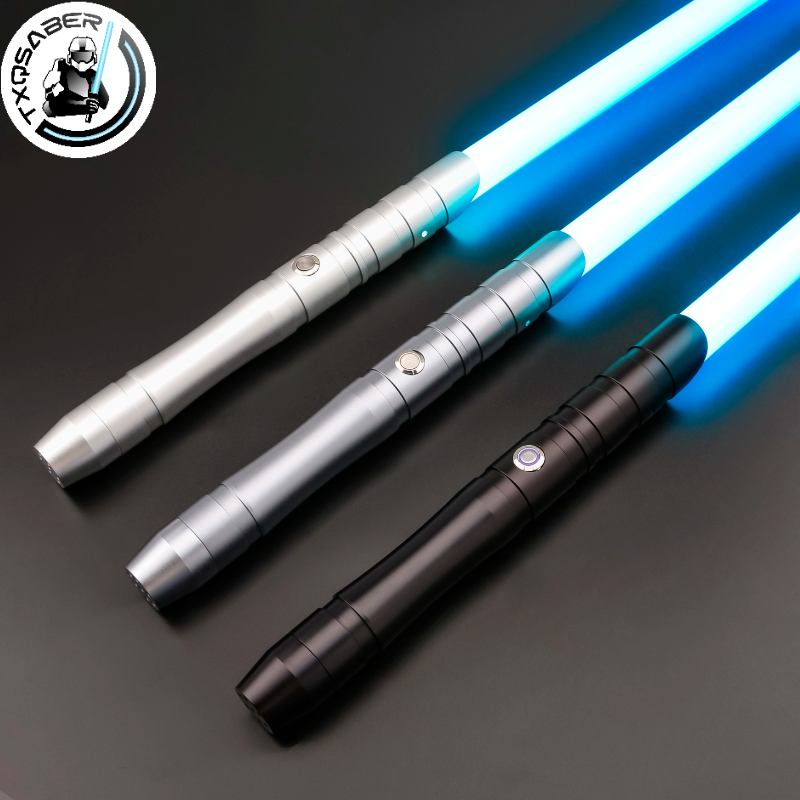TXQSABER Lightsaber RGB Pegangan Logam 12 Warna Kekuatan FX Saber untuk Duel Berat Ganda Terhubung Laser Jedi Mainan Cosplay Pedang