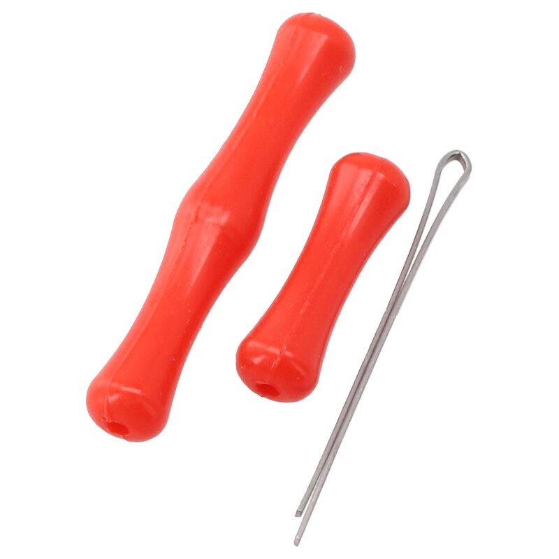 Conjunto de 2 tiras de silicone para tiro com arco, vermelho e preto, 1 x dedal, 2 furos, prático