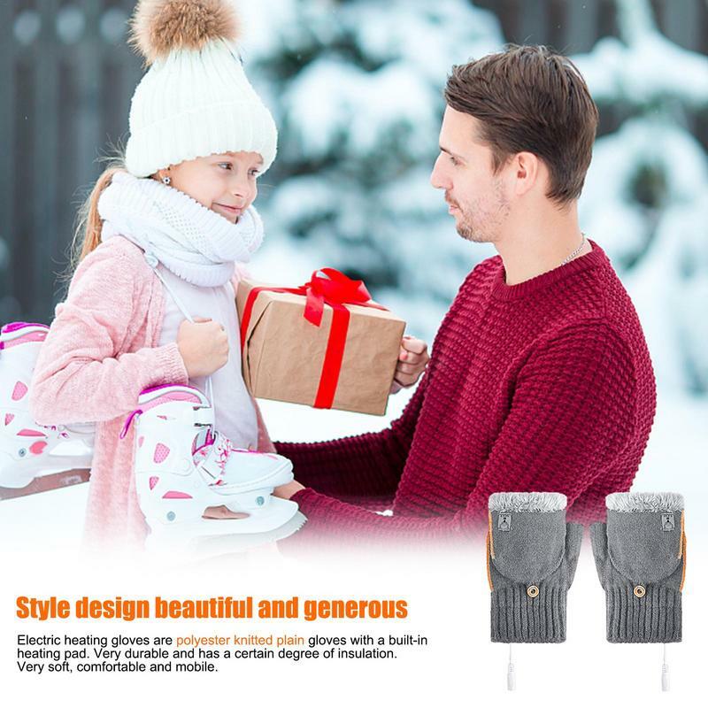 Gants thermiques rechargeables USB pour femmes, gants de type métropolitain, chauffage rapide, gants d'hiver