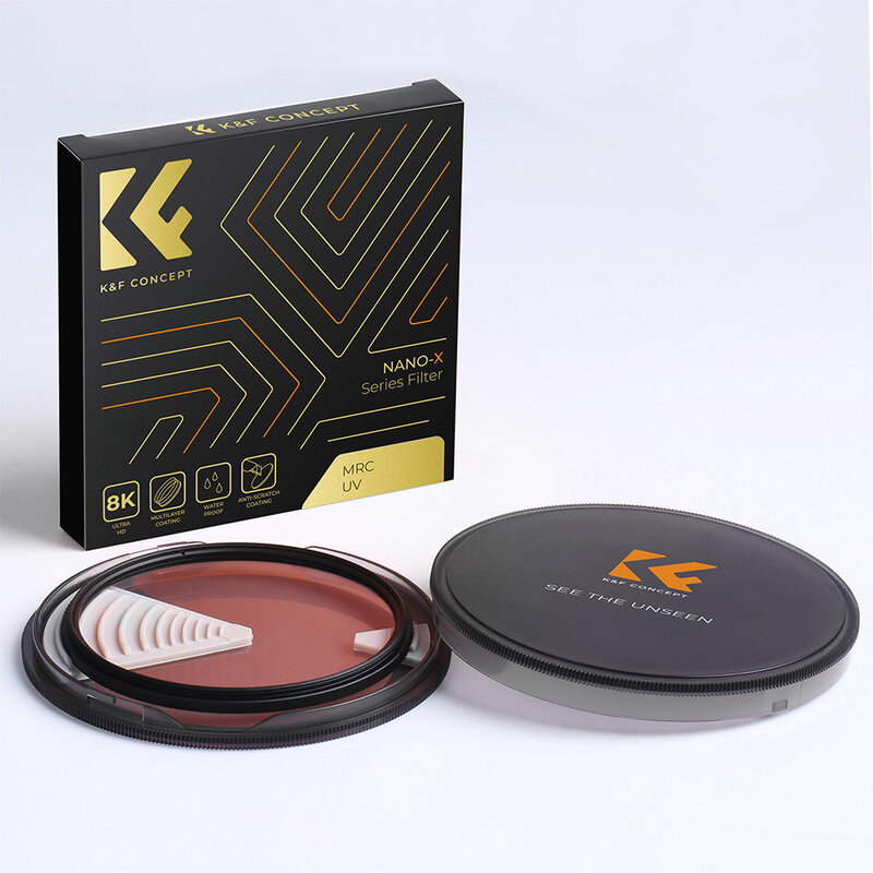 K & F Concept UV Filter Lens, Multi Coated Protection, Nanotech Coating, Ultra Slim, 49mm, 52mm, 58mm, 62mm, 67mm, 77mm, 86mm, 95 milímetros