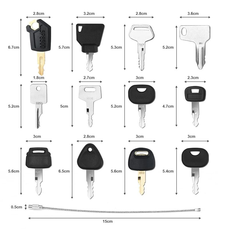 12 Schlüssel schwere Ausrüstung Bau Zündschlüssel für Raupe jcb yanmar kobelco für volvo bobcat hitachi komatsu Bagger