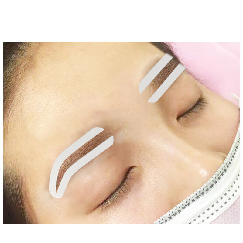 12pcs/bag Disposable Microblading Eyebrow Stencil Shaping Sticker Brow Shape Tape for Airbrush Machine Makeup Tool Brow Buddies