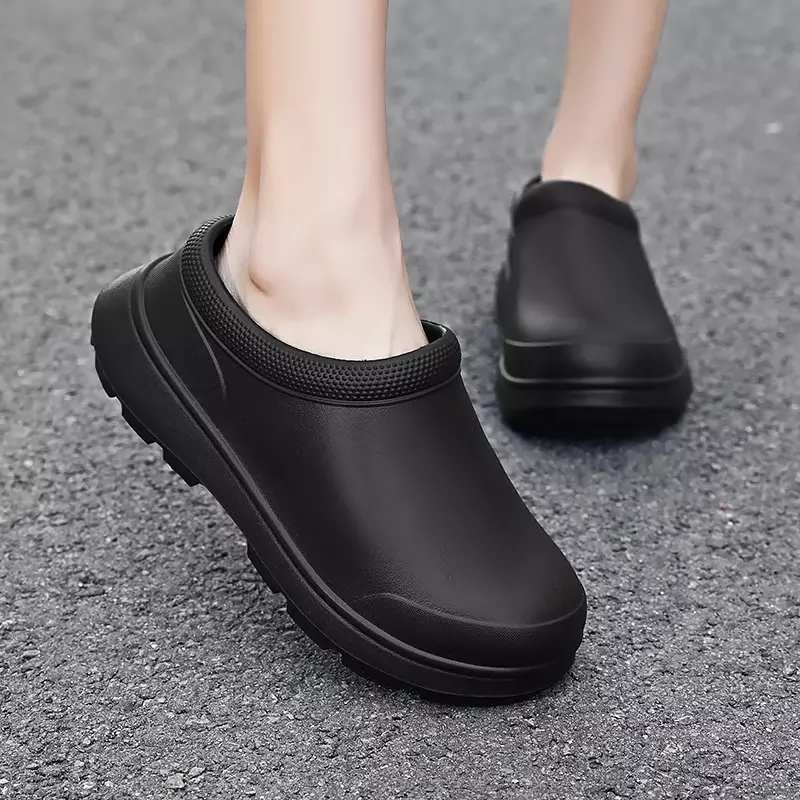 Sepatu hujan wanita antiselip, sepatu koki anti minyak kerja restoran, sepatu hujan tahan air santai luar ruangan, sepatu wanita baru 2024