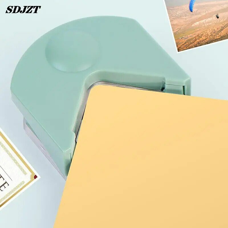 Pemangkas kertas bulat sudut portabel Mini, perlengkapan pemotong foto kartu kertas DIY
