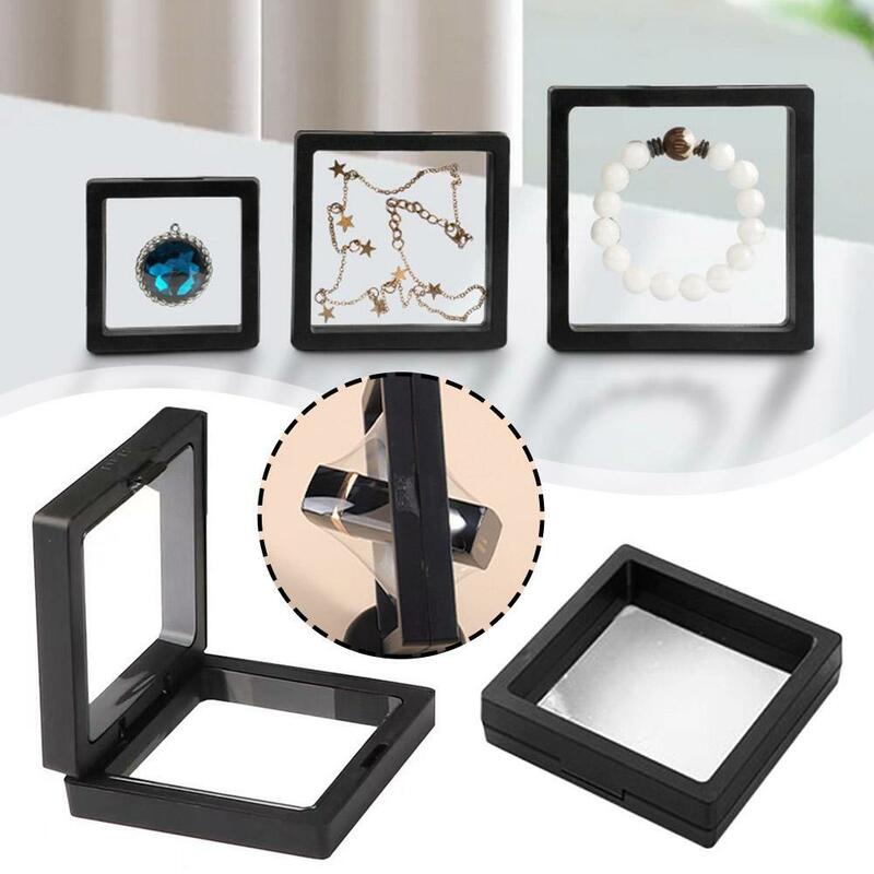 Bracelet Packaging Box 3D Pe Film Gemstone Membrane Display Holder Earring Storage Case Jewelry Stand Floating Frame