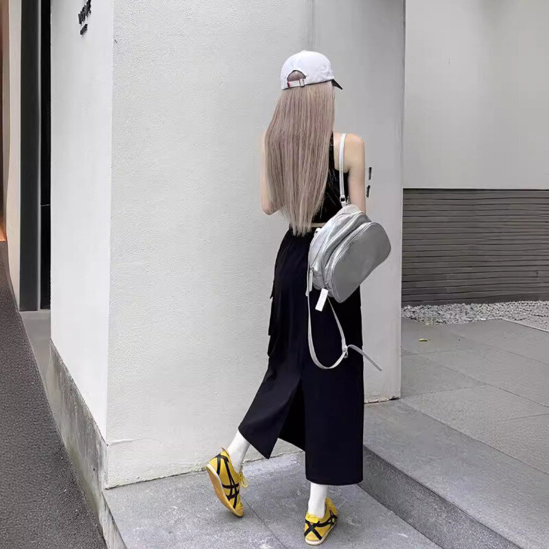 Nieuwe Rokken Vintage Hoge Taille Elastische Mode-Temperament All-Match Casual Streetwear Elegante Rechte Chique A-Line Rok