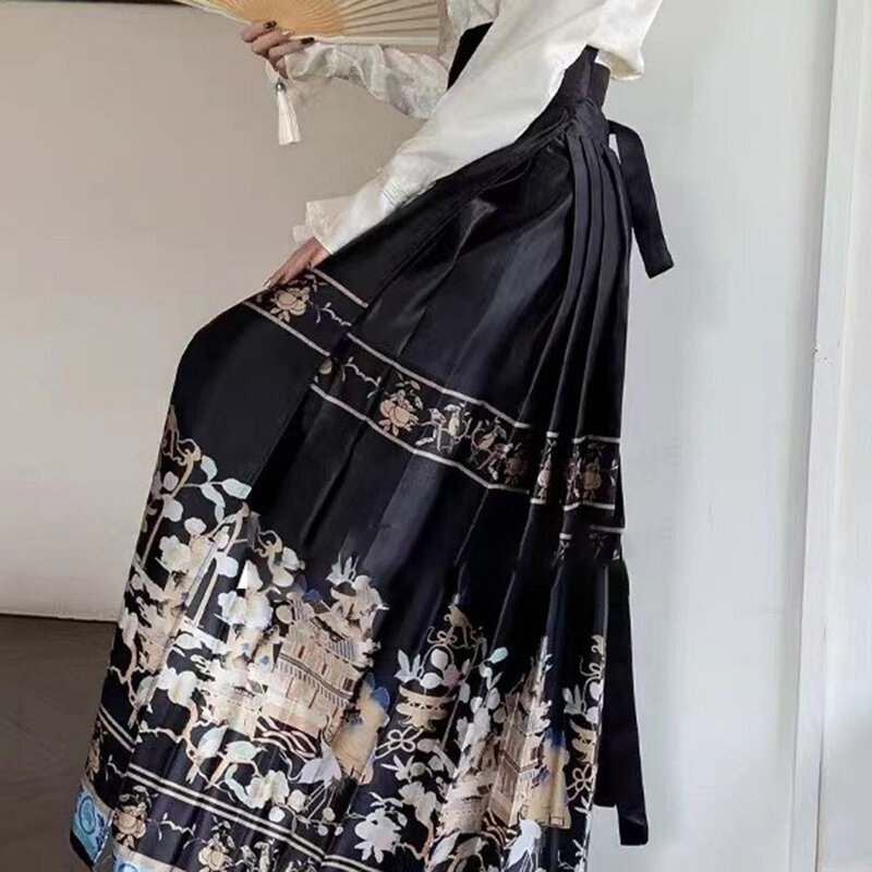 Удобная модная классическая комфортная долговечная юбка с изображением лошадиного лица, элегантная юбка средней эластичности из полиэстера свободного размера