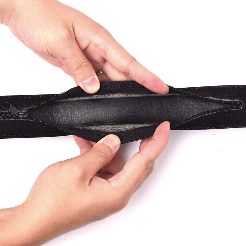 เข็มขัดเก็บเงินเพื่อความปลอดภัยในการเดินทางเข็มขัดสายรัดเอวกระเป๋าแบบซ่อนเงินสดมีซิปหนัง PU