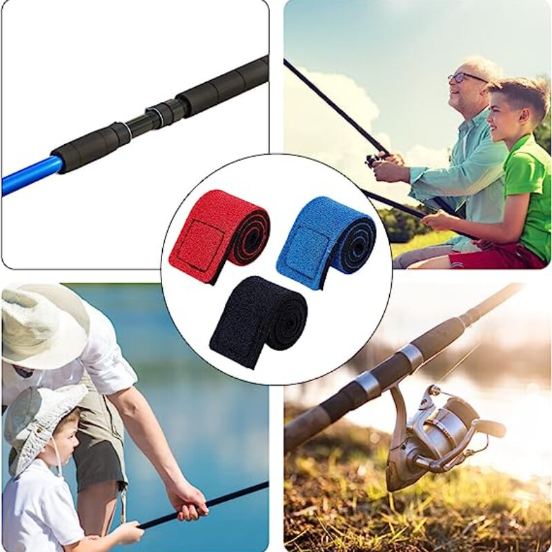 Sujetadores de caña de pescar, correas de gancho, Lazos de Cable de bucle, banda de envoltura elástica, accesorios de herramientas de pesca al aire libre