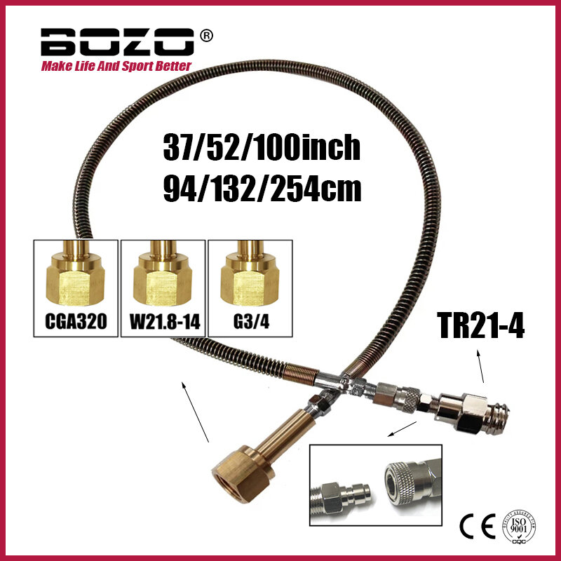 Soda Water Maker to External Co2 Tank Cylinder Adapter and Hose Kit W21.8-14 G3/4 CGA320 With Quick Disconnect Connector