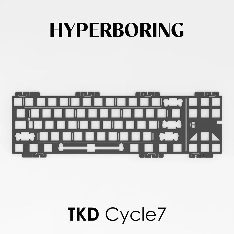 TKD Cycle7 pelat keyboard PP PC FR4 aluminium (terpasang PCB dan dipasang di pelat) Cycle70