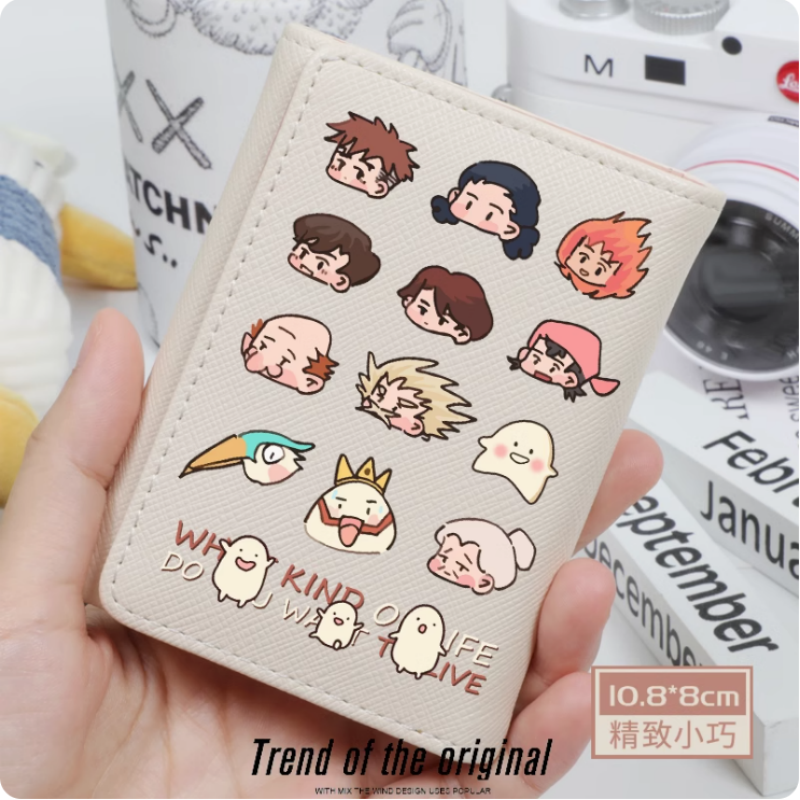 Anime The Boy and the Heron Fashion Wallet PU Purse Card Holder Hasp Money Bag Cosplay Gift B1400