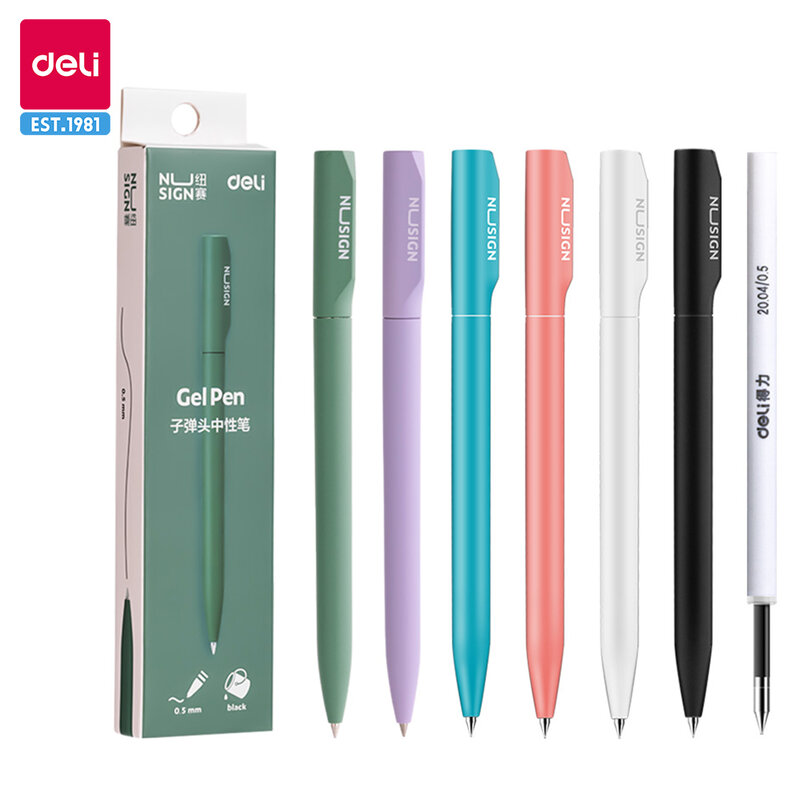 デリ-高級ボールペン、0.5mm、カラージェルペン、インクリフィル、学校、事務用品、文房具、Xiaomiペン、オフィスアクセサリー