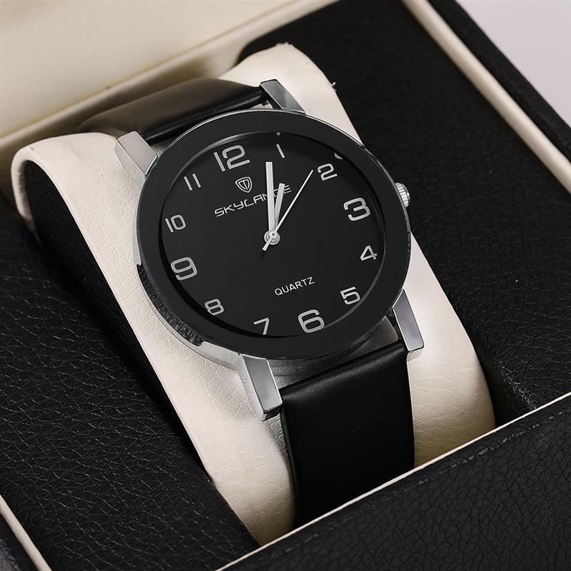 Reloj de pulsera de cuero negro para Mujer, pulsera de cuarzo, informal, a la moda, gran oferta, 2022