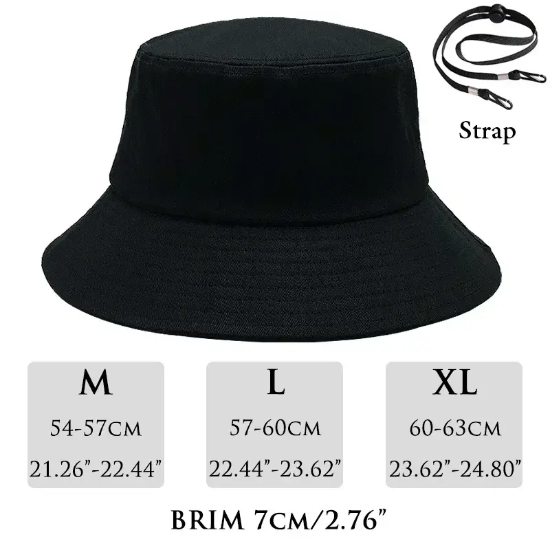 Big Man ขนาดใหญ่หมวกเด็ก60-63ซม.Plus ขนาดฤดูร้อนหมวกชาวประมงผู้หญิง54-57ซม.ผ้าฝ้ายปานามา UPF50 + หมวกบังแดด
