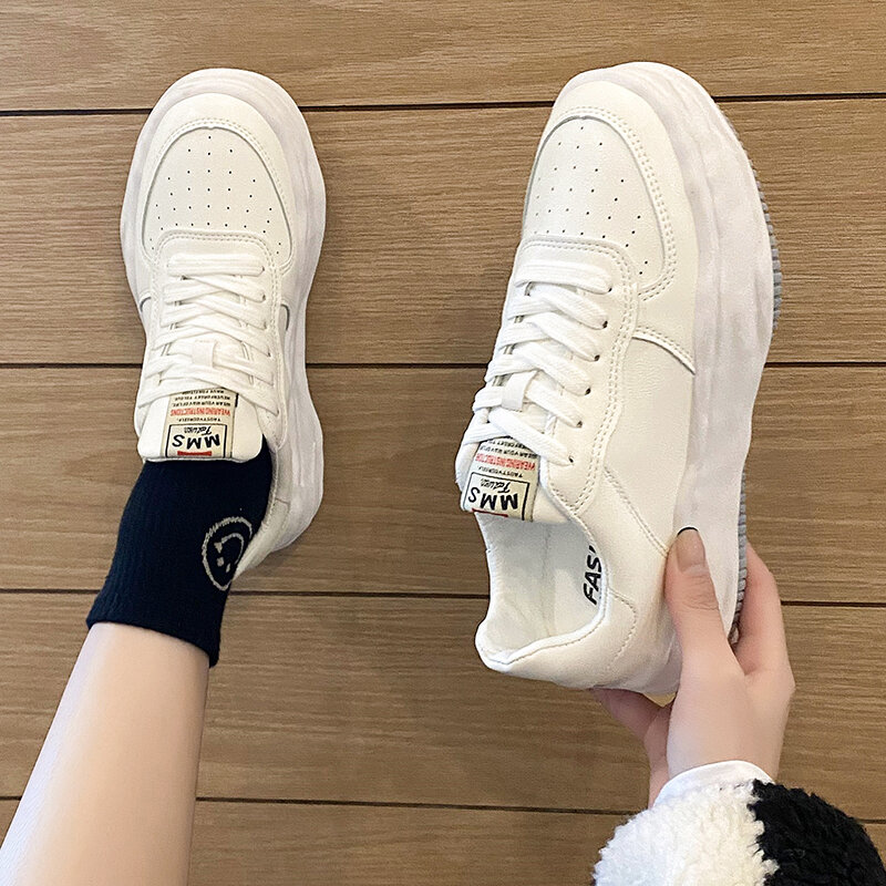 White Shoes for Women New Thick-Soled Shoes Leisure Shoes Running Sneakers Women's Vulcanized Shoes 2022 Spring Autumn Shoes