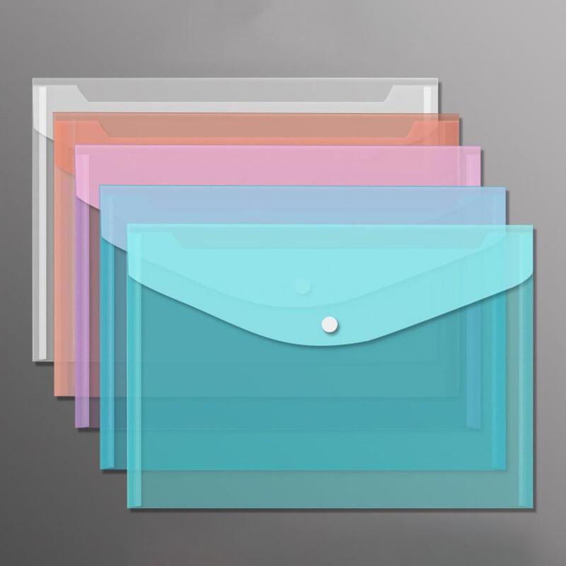5 Pcs Transparent Document Folder A4 Size Paper Classification Storage Pocket Waterproof Dustproof Thickened File Holders Office