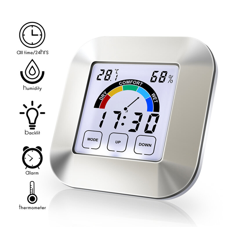 Schermo a colori LCD Termometro Digitale Igrometro Indoor Stazione Meteo Per La Casa Temperatura E Umidità Sensore di Orologio