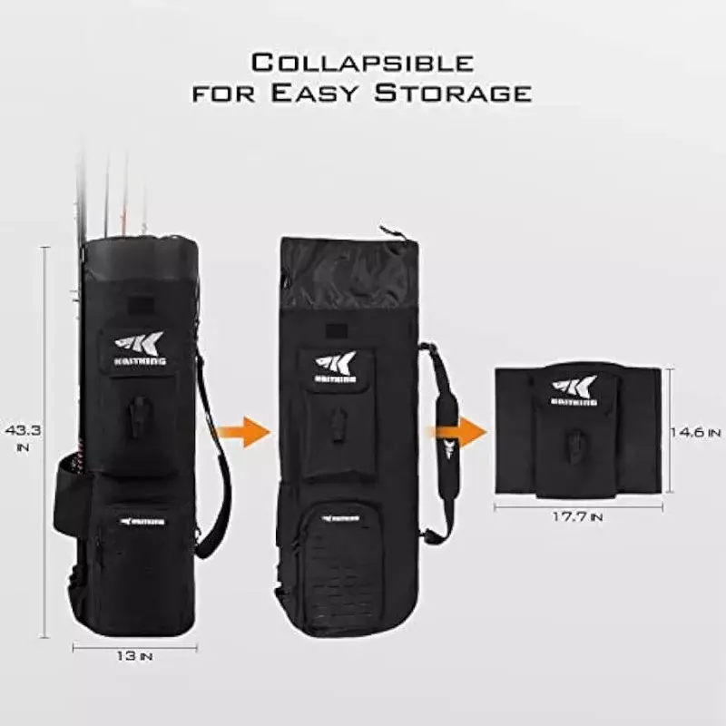 KastKing Karryall Fishing Rod Bag,81L Large Storage Water-resistant Rod Case Holds 6 Rods & Reels,Foldable Fishing Bag