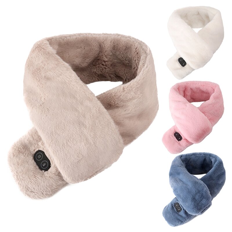 Bufanda calentada con carga inteligente USB para hombres y mujeres, almohadilla calefactora para cuello, protección contra el frío y el calor, bufanda de invierno