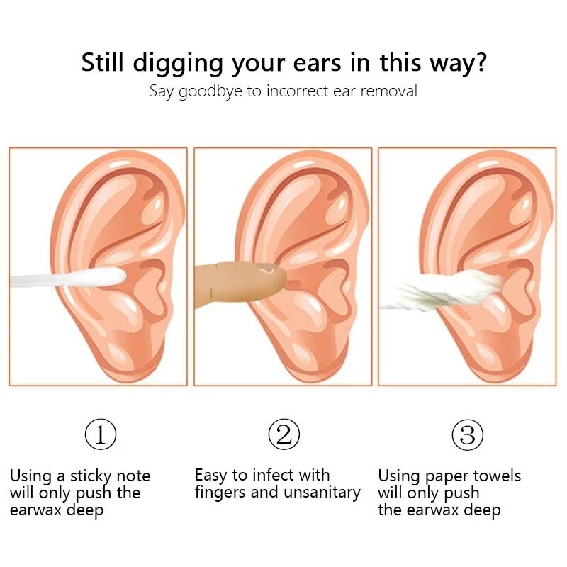 6Pcs/set Ear Cleaner Ear Wax Cleaning Tools Earpick Sticks Earwax Remover Curette Spoon Ear Cleaning Kit Ear Care Beauty Health