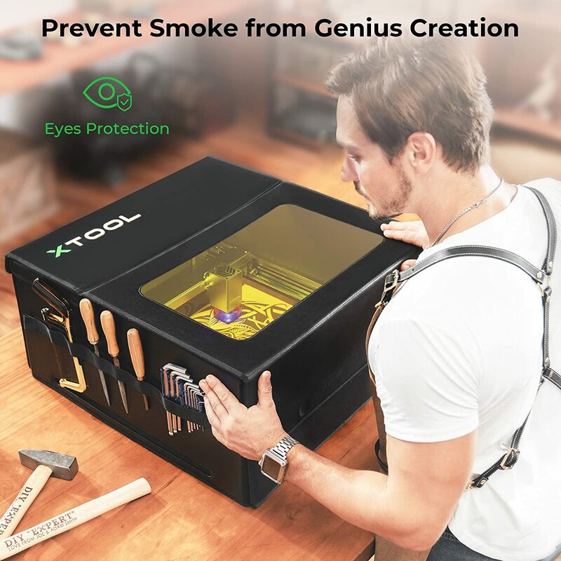 xTool Enclosure For Laser Engraver Flame Retardant Smoke-Proof Foldable Enclosure For xTool D1/D1 Pro Or Others Laser Engraver