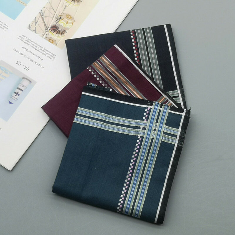 1 pz 100% cotone versione sottile Plaid Stripe uomo fazzoletto 40cm Costume di natale asciugamani tascabili Vintage per la festa di nozze H08