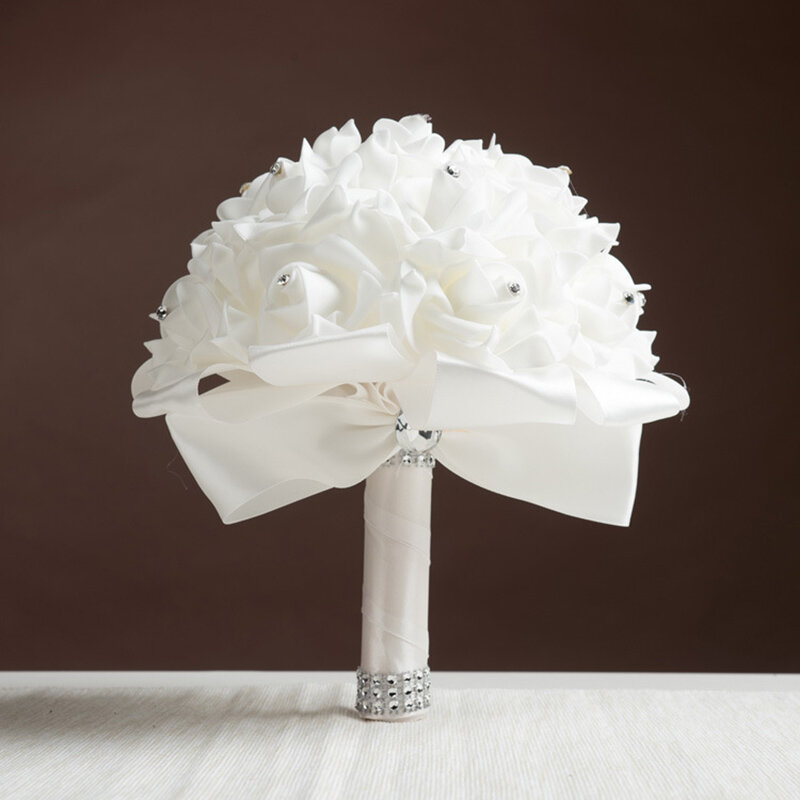 Matrimonio fiore artificiale Bouquet da sposa centrotavola rosa da sposa palla ricamata fiore giglio artificiale festa a casa