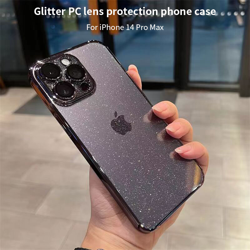 Custodia per telefono glitterata elettrolitica di lusso per IPhone 11 15 12 13 14 Pro Max custodia protettiva trasparente trasparente antiurto