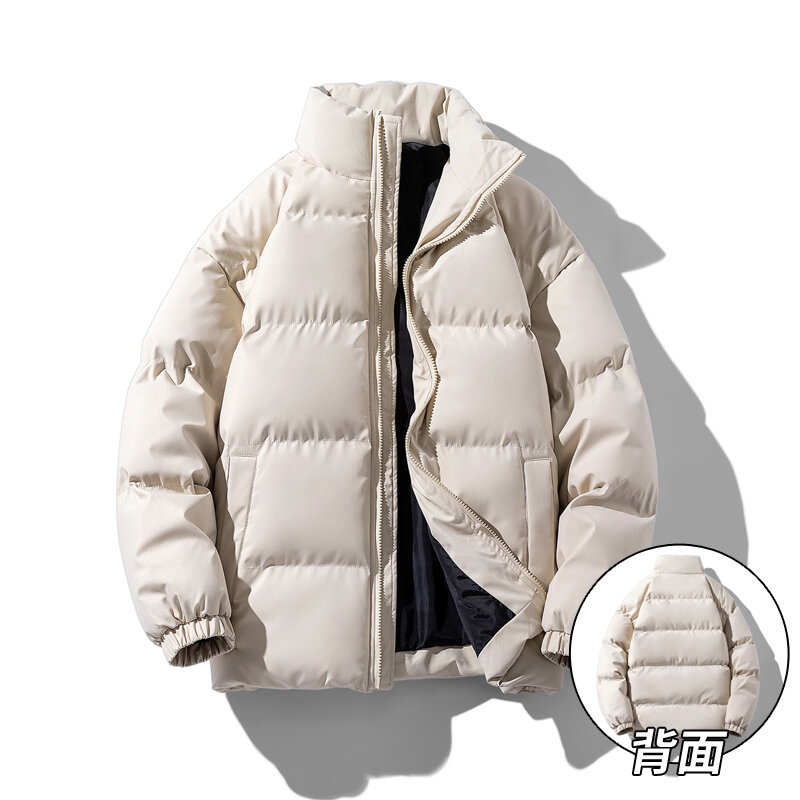 2023ใหม่กลางแจ้งหนาของผู้ชายฤดูหนาวของแข็งสี Hooded Jacket Parka Outwear Casual แฟชั่น Windbreaker Zipper Coat