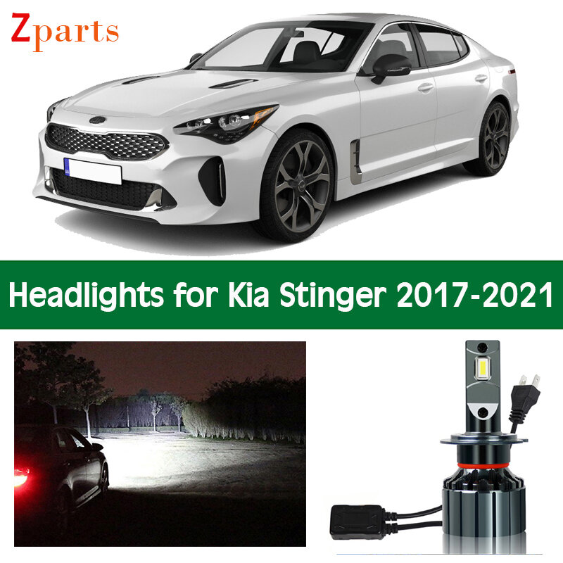 Lâmpadas de farol do carro para 2017 2018 2019 2020 2021 kia stinger led farol iluminação baixo feixe alto canbus lâmpada acessórios