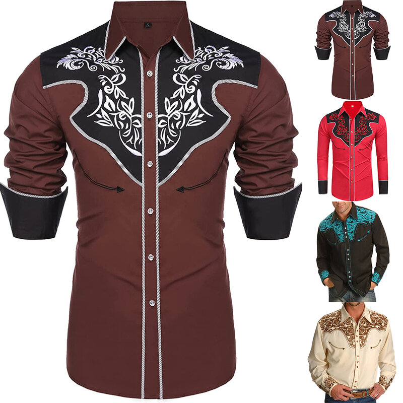 男性用のプリントシャツ,長袖,ルーズフィット,通気性のあるブラウス,快適なボタン付きの服,ブランド