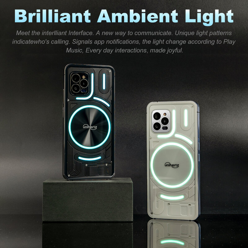 Unihertz-Téléphone portable Luna avec vision nocturne et lumière ambiante, smartphone Android 12, 8 Go, 256 Go, 108MP, G99
