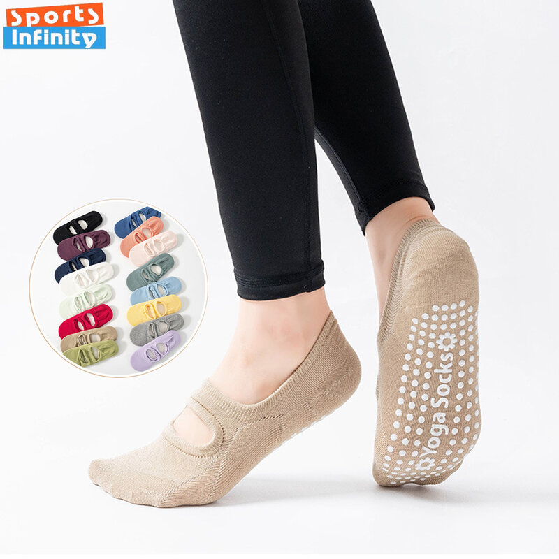 Silicone Anti-Slip Backless Yoga Socks para Mulheres, Indoor, Dança, Ballet, Ginásio, Fitness, Treino, Esportes, Novo, UE 35-42