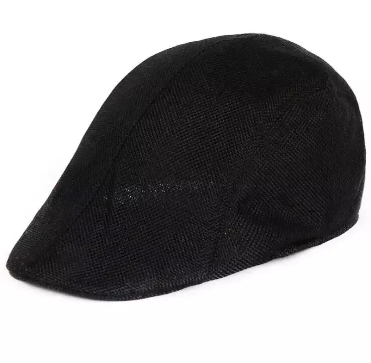 Men's Summer Breathable Duck Tongue Hat Women's Linen Breathable Travel Solid Beret Walking Sun Protection Hat