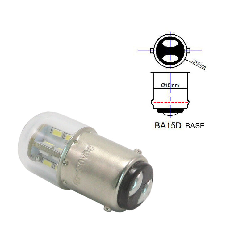 Bombilla Led 1156 BA15S G18 R5w R10W, 2 piezas, 6V, 12v, 24V, indicador de equipo, Chips de 2W, lámpara de señal