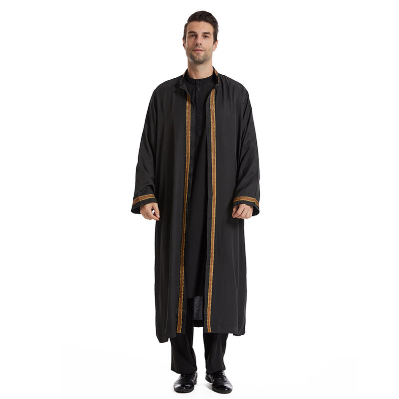 Ramadan Robe Kaftan Männer öffnen Kimono Strickjacke Mantel Saudi-Arabisch Jubba Thobe Eid islamische traditionelle Kleidung muslimische Abaya Kleid