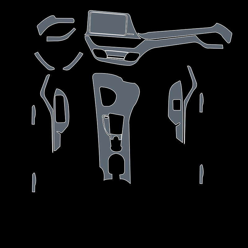 TPU pour Toyota CHR C-HR 2018-2023 Film de protection transparent Autocollant intérieur de voiture Console centrale Porte Air Gear Navigation Panneau