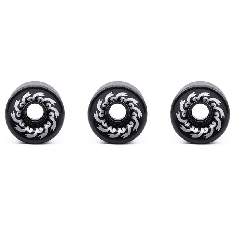 3PCS Skateboard Wheels 70Mm 82A PU,70X51mm, Professional Frosted Wheels For Longboard And Cruiser,Black